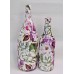 Decoupage Upcycled Glass Decorative Bottles, Magnolia Flowers 13" & 10"   183330969263