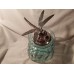 Green Bottle with Silver Dragonfly Top - GLASS - Decorative Nic Nak   153134863979