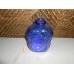 Decorative glass bottle cork stopper cobalt blue tint raised acorn leaves design   273380975061