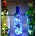 BLUE & SILVER LIGHTED WINE BOTTLE -GRAPE GEM ACCENTS- HANDMADE BY BOTTLEHOLICS    262001755401