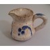 Miniature Salt Glazed Stoneware Pottery Pitcher, Artist Signed, White & Blue, 89   192615039212