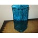 Gorgeous Sapphire(blue) square Glass Bottle with small cork sealed Crafts Vase   302808729672