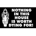 Nothing In This TRUCK CAR HOUSE Is Worth Your Life! vinyl decal NRA gun warning   221461861887