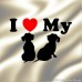 I Heart My Dachshund Puppies Dog Love - Decal Sticker - 24 Colors - 5.2" x 3.75"   281113221086